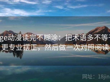 age动漫读完不糊涂：把术语多不等于更专业摆正，然后做一次对照阅读