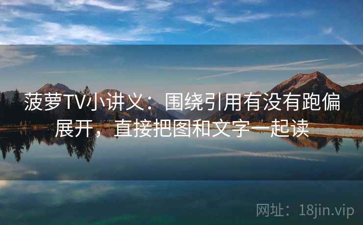 菠萝TV小讲义：围绕引用有没有跑偏展开，直接把图和文字一起读